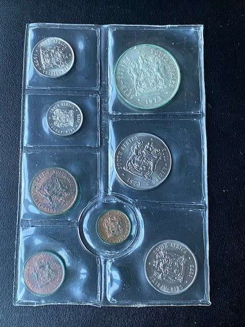 1973 South Africa Uncirculated Coin Set with Silver R1. 80% Silver content