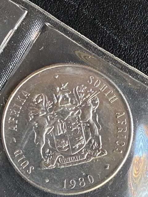 1980 South Africa Uncirculated Coin Set with Nickel R1.