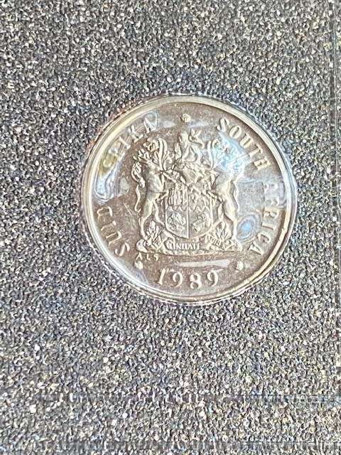1989 South Africa Uncirculated Coin Set with Nickel R1. Scarcer 5 cent coin. Mintage 13150 in UNC