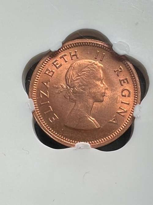 1959 SA Union 1/4 Penny. SANGS graded MS62