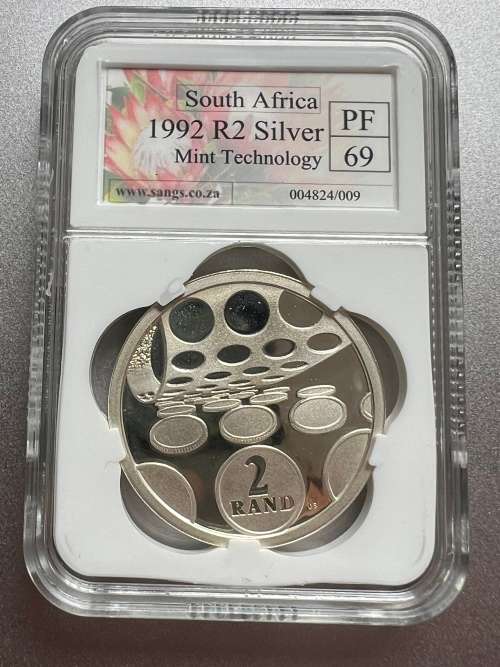 1992 RSA Silver R2 Mint Technology. Low Mintage of 6688. SANGS graded PF69