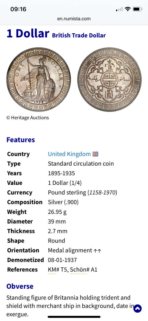 1899 British Trade Dollar. Silver 0.900. Issued By Bombay Mint. Excellent condition