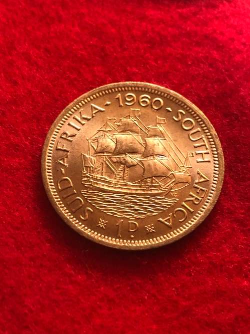 1960 Union of South Africa Penny (1D).10 available. Uncirculated coins (UNC)