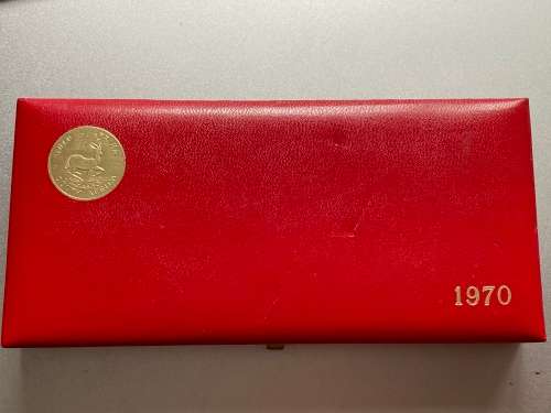 1970 Partial Proof Set - Includes 1/2c-50c in SA Mint Box. Brilliant Proof Coins.