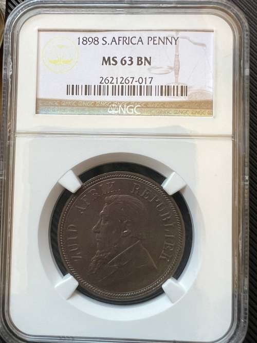 1898 ZAR Bronze Penny. Mintage 262,830