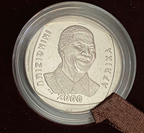 2000 & 2008 - The Nelson Mandela Commemorative R5 coin set in SAM Box