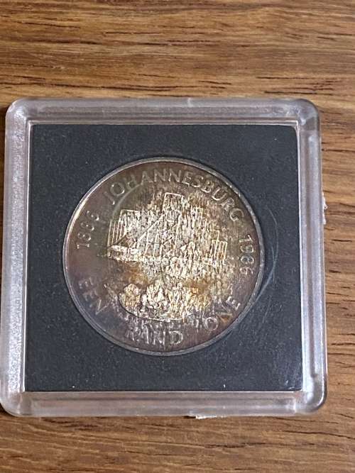 1986 Silver R1 Johannesburg. Beautiful Toning. Encapsulated