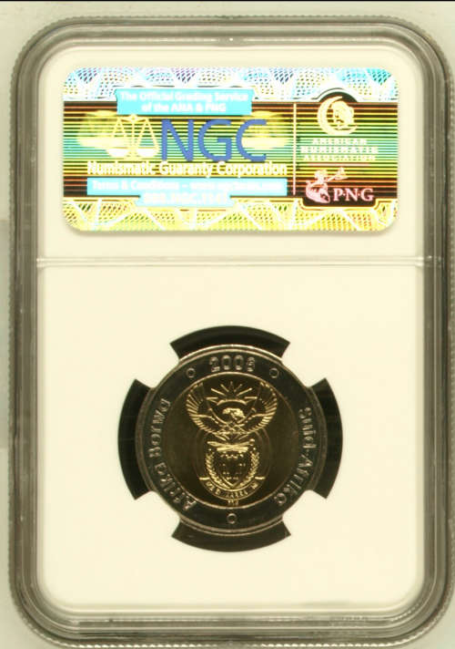 2008 South Africa R5 - Nelson Mandela - 90th Birthday - NGC MS67