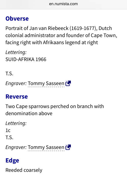 *****1965 AFRIKAANS 1 CENT***** Very Rare coin. Limited Mintage of only 846 coins!
