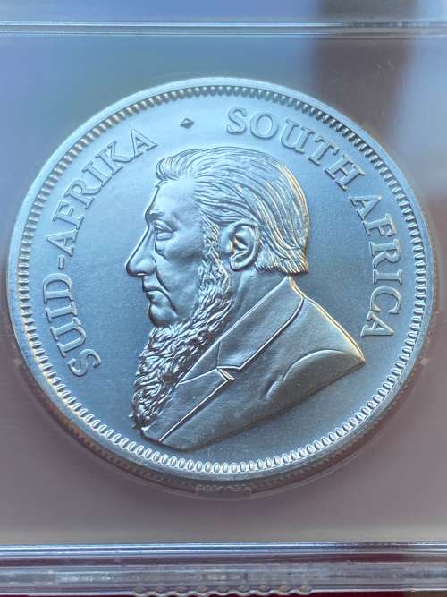 2018 1 OZ Silver Krugerrand. Graded by SANGS MS70