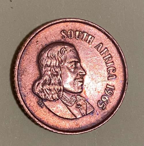 1965 South Africa English 1 cent. Low Mintage and rare coin