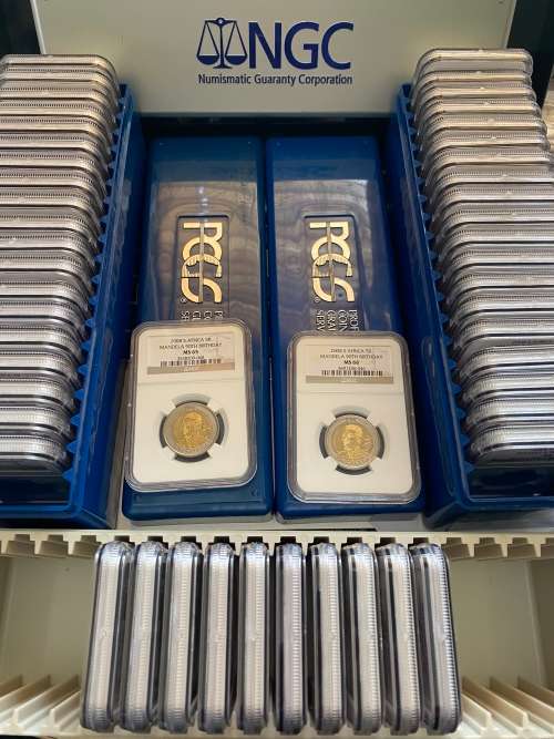 2008 Mandela R5 Coins - 50 Coins, NGC Graded MS65 (19) And MS66 (31)