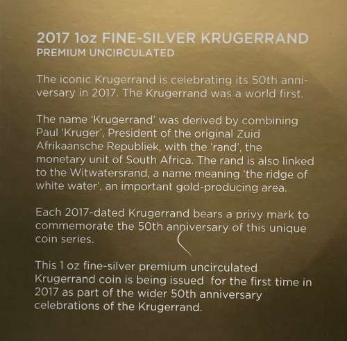 2017 1OZ FINE-SILVER PREMIUM UNCIRCULATED - 50th Anniversary Coin