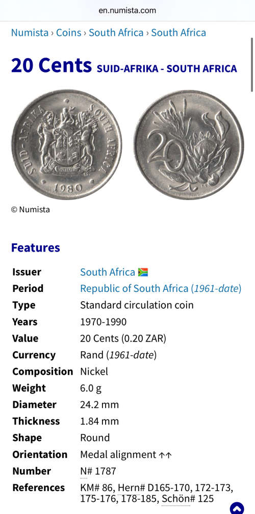 1974 Partial Proof Set - Includes 1/2c-50c in SA Mint Box. Brilliant Proof Coins.