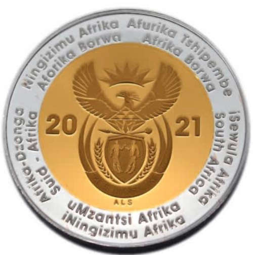 2021 SARB Centenary Crown(33.00 gram) Proof R5 with Gold-Plated centre. Limited Mintage - ONLY 3,500