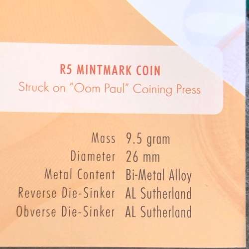2007 R5 MINTMARK COIN (Encapsulated) - struck on Oom Paul coining press.