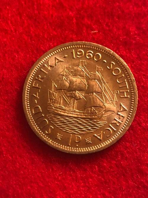 1960 Union of South Africa Penny (1D).10 available. Uncirculated coins (UNC)