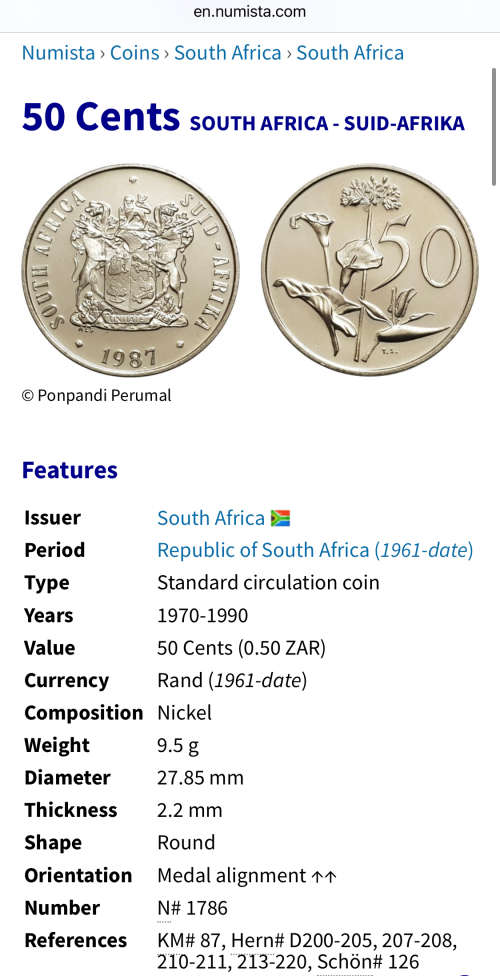 1981 Partial Proof Set - Includes 1/2c - 50c in SA Mint Box. Brilliant Proof Coins.