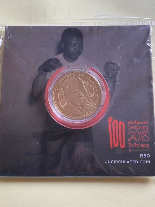 100 - Nelson Mandela Centenary 2018. Uncirculated R50 sealed as issued by South Africa Mint