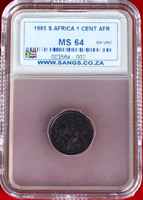 *****1965 AFRIKAANS 1 CENT***** Very Rare coin. Limited Mintage of only 846 coins!