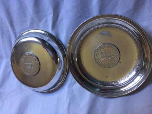 Solid silver Turkish coin dishes
