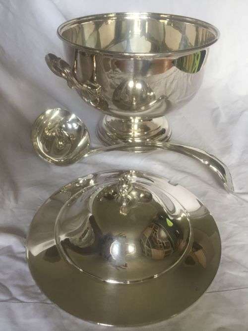 Silver plated soup tureen