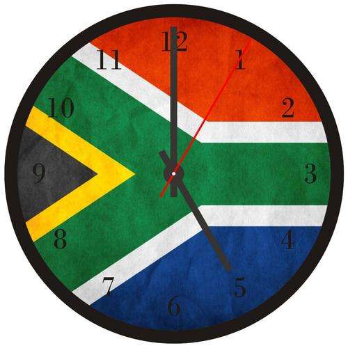 South Africa flag LP Record Clock