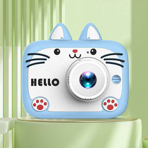 Cat Ear Kids Image And Video Camera with Lanyard,5 Built In Games
