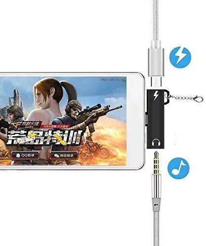 Audio Adapter 3 in 1 Type C Male to Type C Female to 3.5mm Female Headphone Jack Stereo