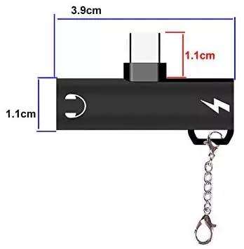 Audio Adapter 3 in 1 Type C Male to Type C Female to 3.5mm Female Headphone Jack Stereo