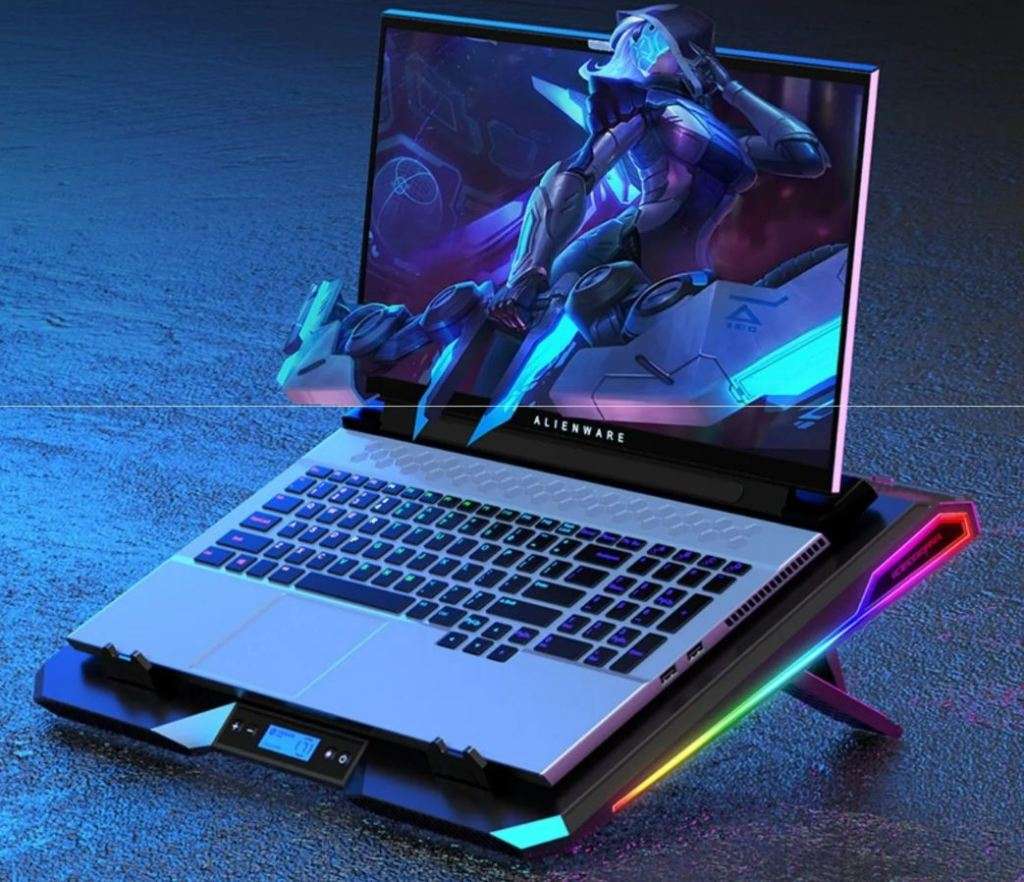 Ice Cooler Dual Turbo Fan RGB Laptop Cooling Pad