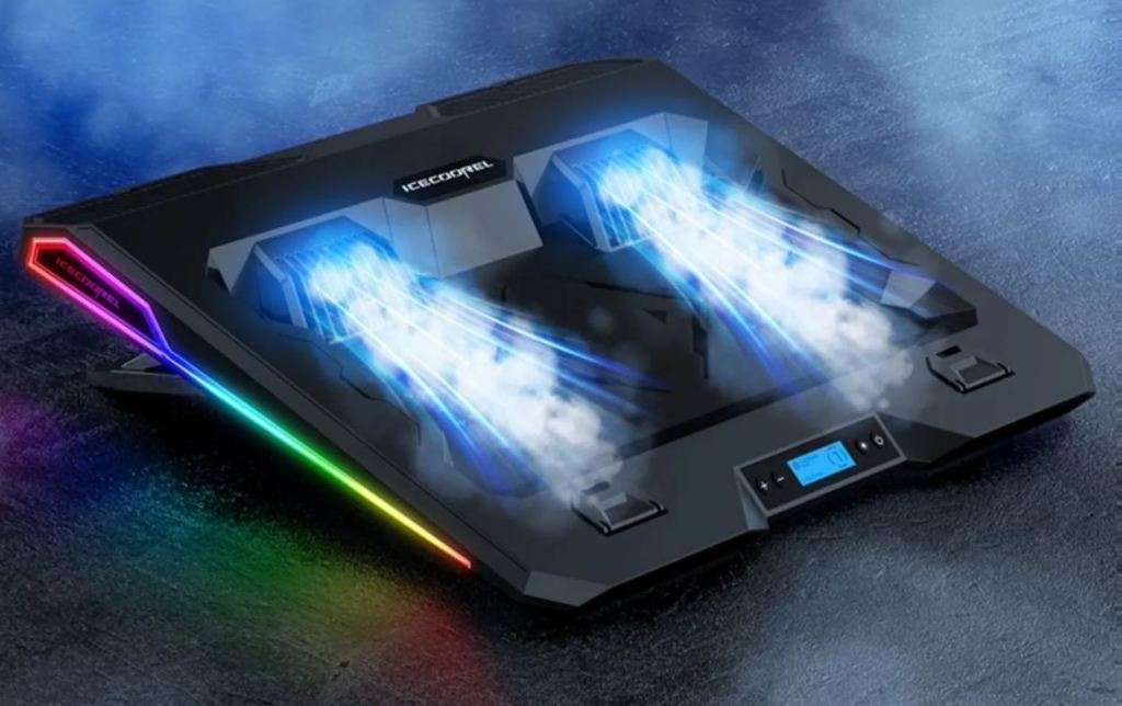 Ice Cooler Dual Turbo Fan RGB Laptop Cooling Pad