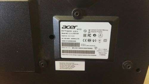 Acer Projector model x113 ,NO remote