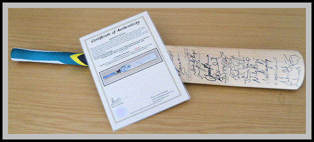 2002 PROTEA TEAM SIGNED CRICKET BAT WITH COA