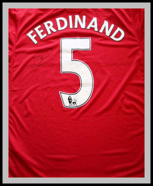 FERDINAND SIGNED MANCHESTER UNITED SHIRT WITH COA