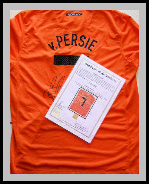 VAN PERSIE SIGNED NETHERLAND SHIRT WITH CERTIFICATE OF AUTHENTICITY