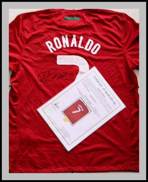 RENALDO SIGNED PORTUGAL SHIRT WITH CERTIFICATE OF AUTHENTICITY