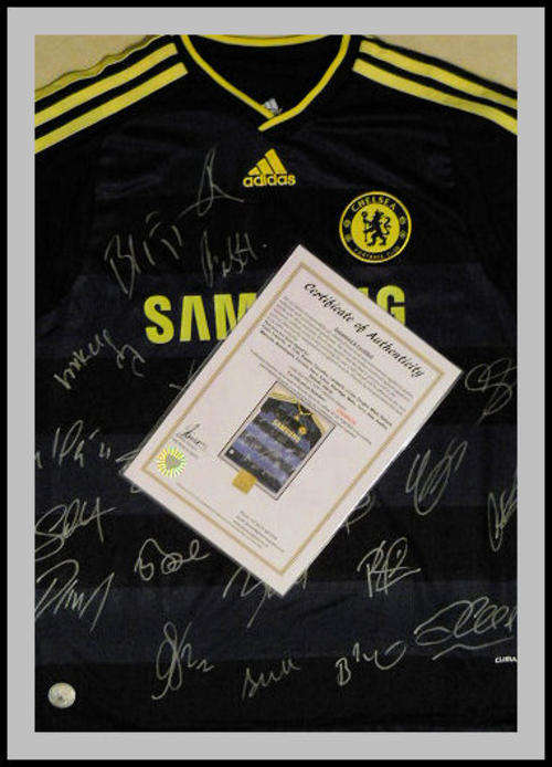 CHELSEA SQUAD SIGNED AWAY SIGNED SHIRT WITH CERTIFICATE OF AUTHENTICITY