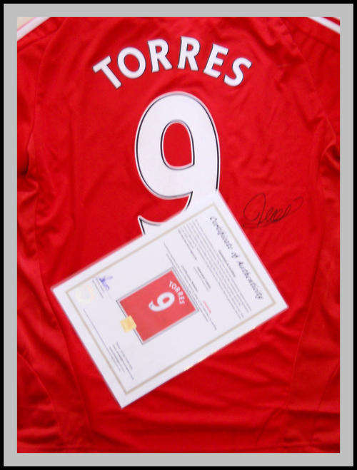 TORRES SIGNED LIVERPOOL SHIRT WITH CERTIFICATE OF AUTHENTICITY