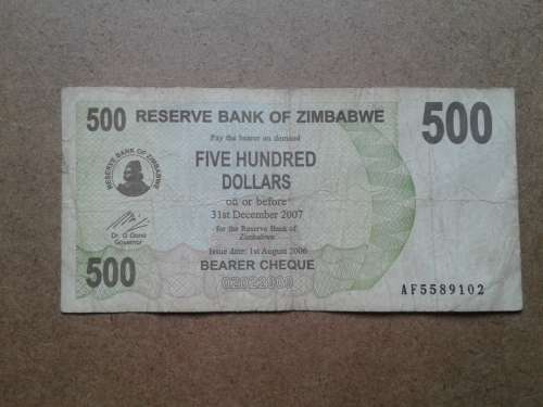 Zimbabwe 500 Dollars