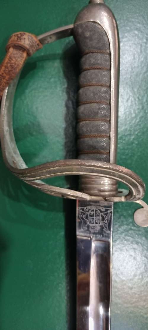 Sword with leather belt