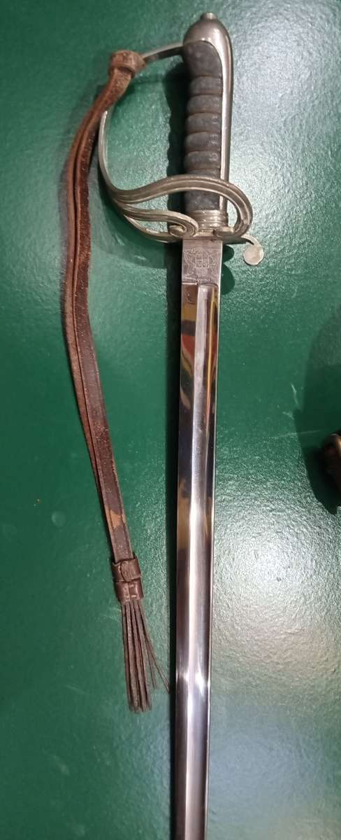 Sword with leather belt