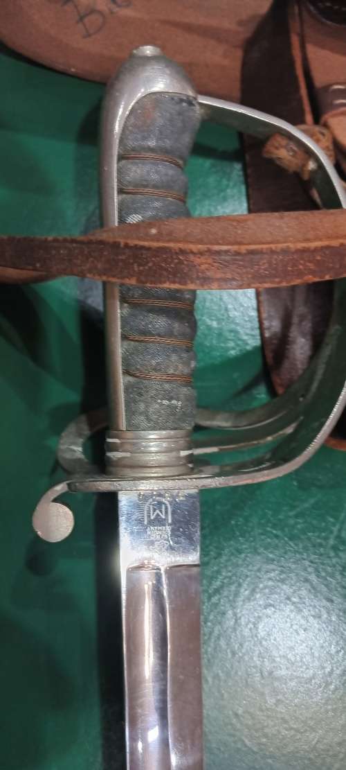 Sword with leather belt