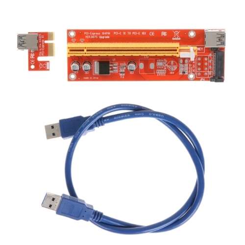 PCI-E Express Powered Riser Card USB 3.0 extender Cable 1x to 16x PCI-E