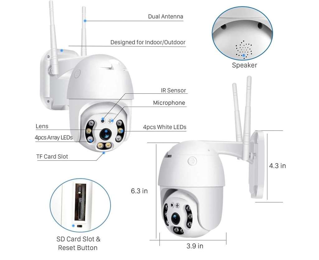 WiFi Smart PTZ Camera HD 1080P