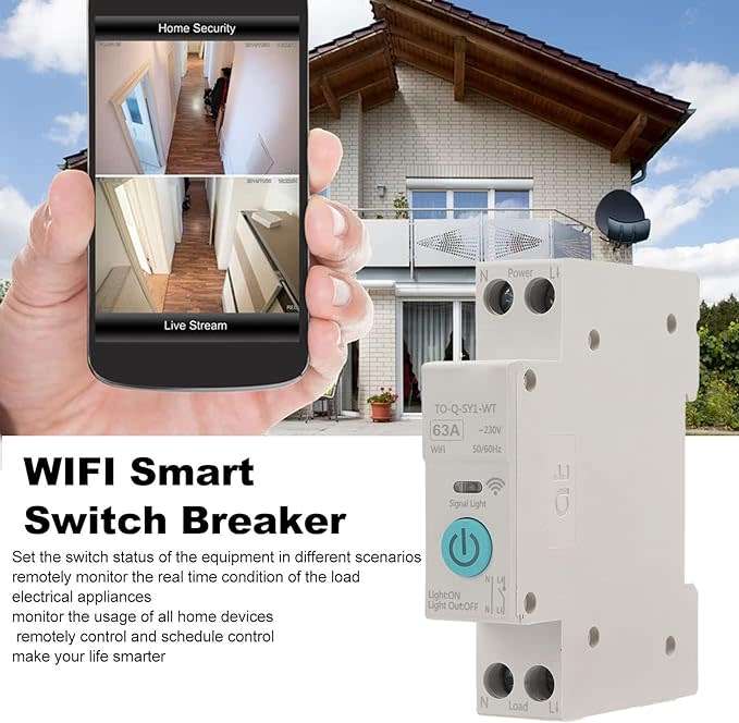 63A WiFi Circuit Breaker Works With Google Assistand and Amazon Alexa