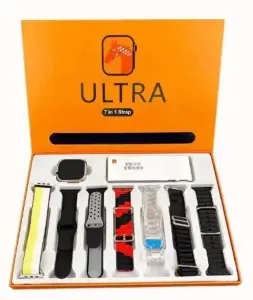 Ultra 7 in 1 strap stainless steel band HD screen smart watch