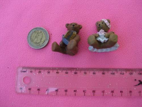 2 off hard rubber toy bears