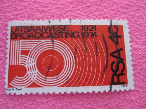 STAMP 4c Republic of South Africa 1924-1974 50 years of Broadcasting/Uitsaaiwese.