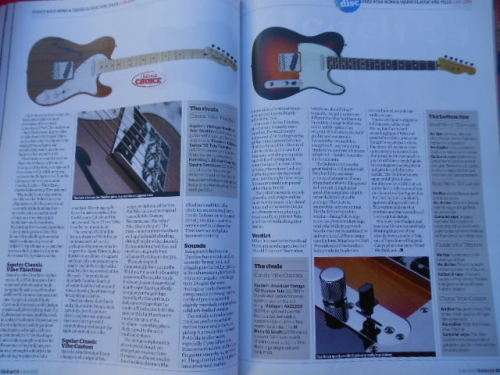 "Guitarist" Magazine. June, 2010.  Fender '72 Tele Custom & Deluxe.